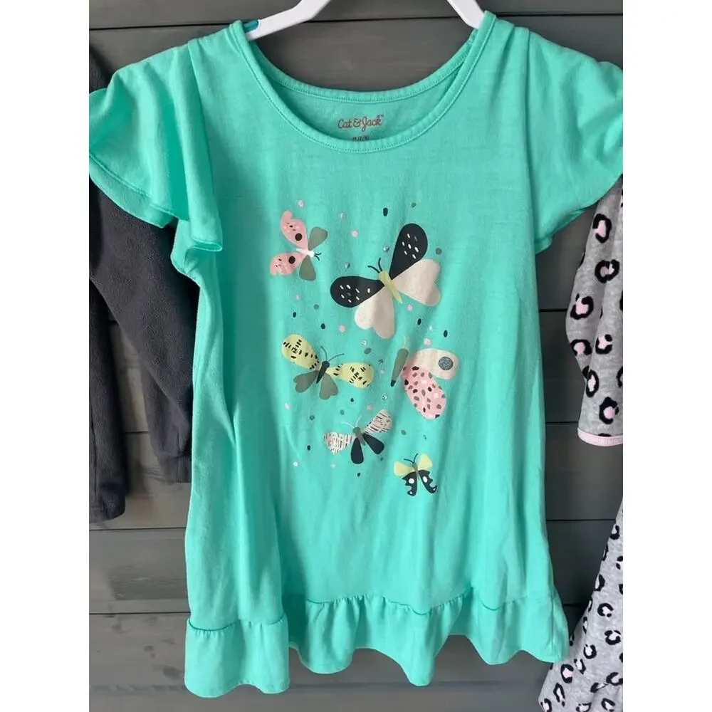 Girls Pajama Bundle Size 6/7 7 Carter’s Cat & Jack Fleece Nightgown Set